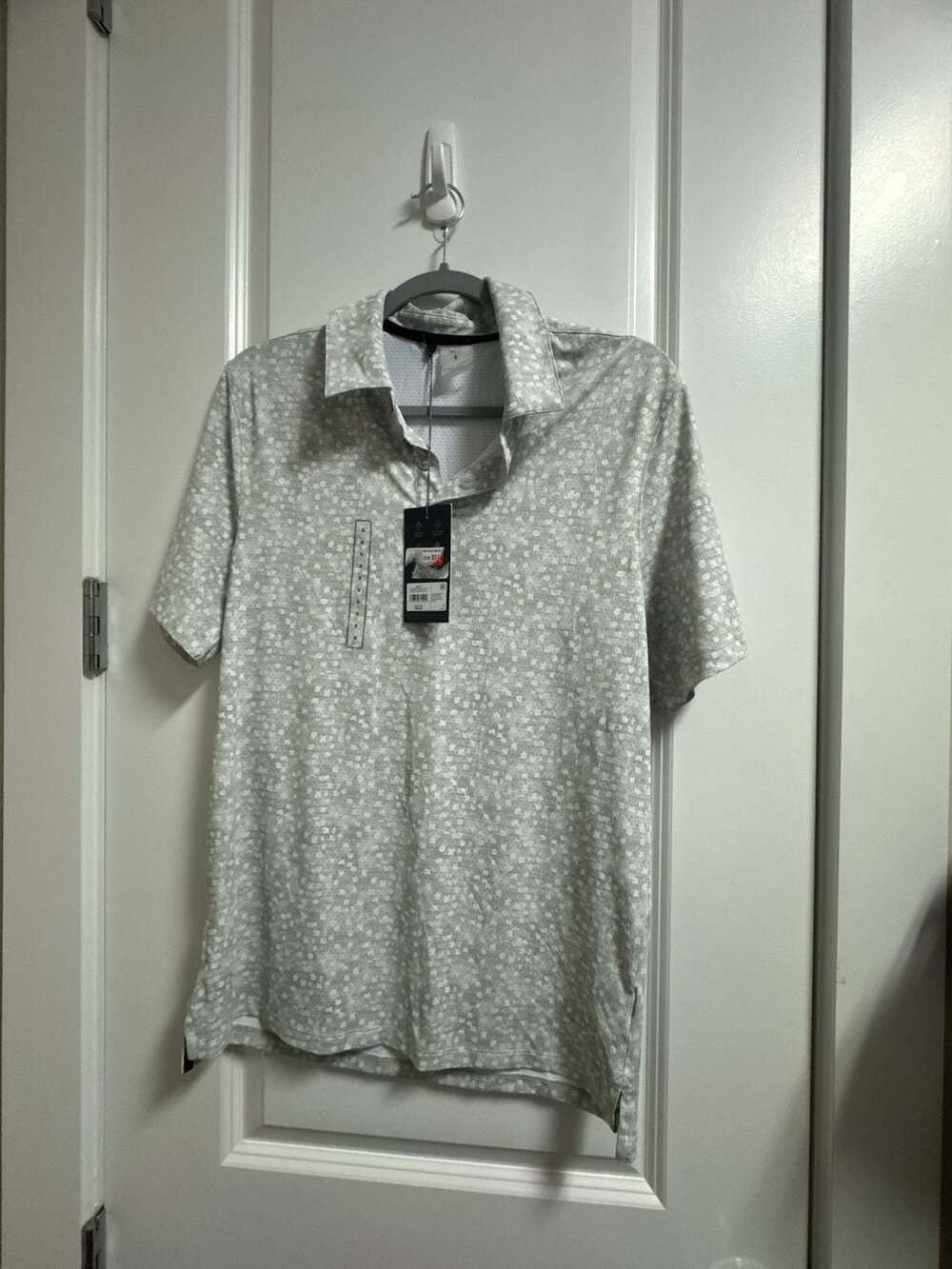 VRST Men's Washed Geo Mesh Polo Shirt Size S